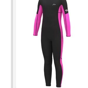 Hevto Kids Wetsuit Toddler Size 4 3/2mm Neoprene Full Thermal Pink Black K1-Pink